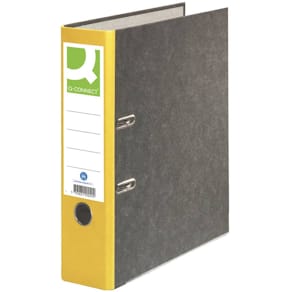 Ordner Q-CONNECT, Pappe, A4, 80 mm, gelb