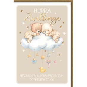 Glückwunschkarte Freudiges Ereignis Zwillinge