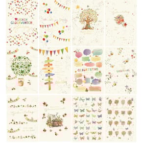 Geburtstagskarten, 60 St., sortiert