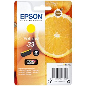Bläckpatron EPSON C13T33444012 gul