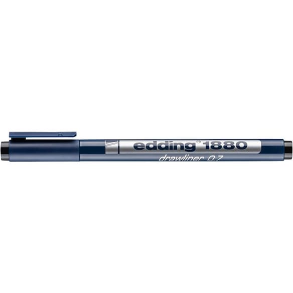 Fineliner EDDING 1880 0,7mm sort 10st