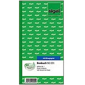 Bonbuch Sigel, 10,5 x 20 cm, 2-fach, hellgrün