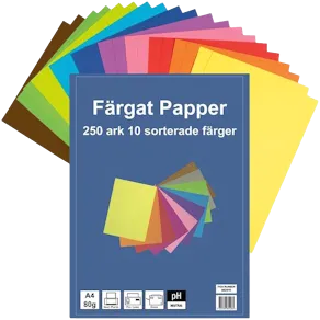 Kopieringspapper 10 färger A4, 80g, 250 ark