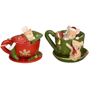Dekofigur POSIWIO Maus in Tasse, 2 Modelle