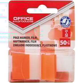 Index Office Products, 43 x 25 mm, blister van 50 tabs, oranje