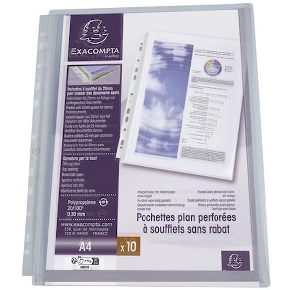Plastlomme EXACOMPTA A4 eks topp (10)