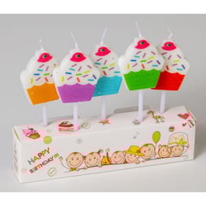 Geburtstagskerze, 5 Stück, sortiert