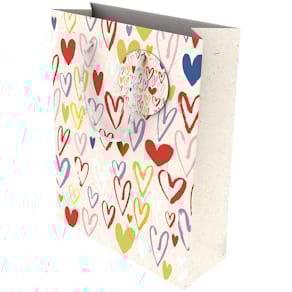 Geschenktragetasche EigenArt Herzchen, bunt, 180 x 80 x 230 mm