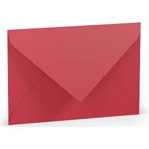 Briefumschlag Rössler Paperado, B6, mit Seidenfutter, rot, matt