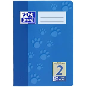 Heft Oxford, A5, 32 Blatt, liniert, Lineatur 2, bunt
