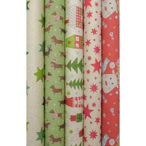 Geschenkpapier BY NATURE Weihn., Graspapier, 1,5mx70cm, sortiert