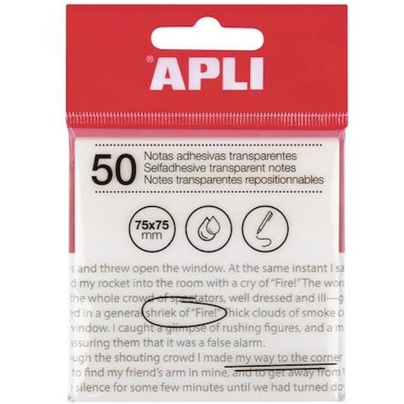 Notatblokk APLI transparent 75x75