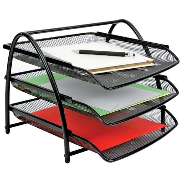 Brevkurv ALBA 3 hyller mesh sort