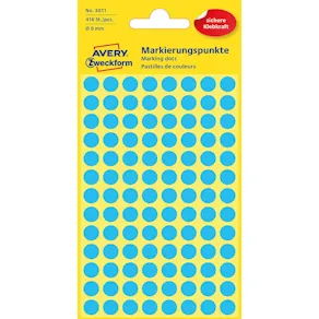 Färgkodningsprick AVERY Ø8mm blå 416/fp