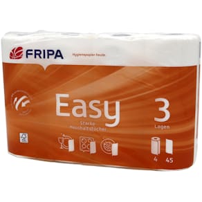 Küchenrolle FRIPA, 3‑lagig, 4 Rollen, weiß