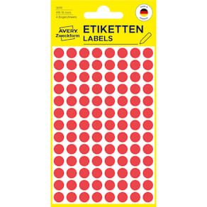 Markierungspunkte Avery Zweckform, Ø 8 mm, rot, 416 Stück