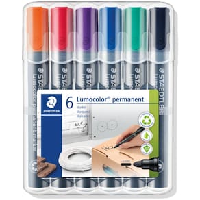Permanentmarker STAEDTLER Lumocolor, 6 Farben, Etui