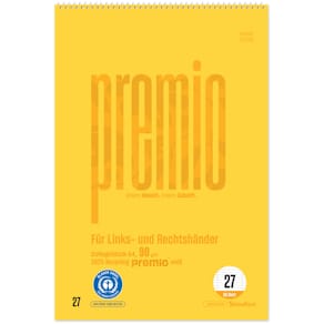 Spiralblock Staufen Premio A4, 80BL Lin27, 9 mm liniert