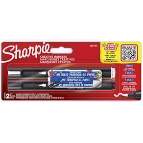 Paint marker Sharpie Creative, kuglespids, sort/hvid, 2 stk