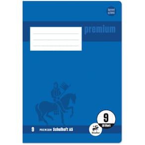 Schulheft STAUFEN Premium, A5, 16 Blatt, Lin. 9, liniert mit Rand