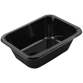Plastbakke Færch 1-rums, 920 ml PET, sort, 420 stk
