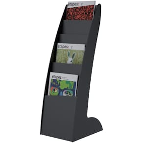 Prospektständer Paperflow Courbo, 6 Fächer, schwarz