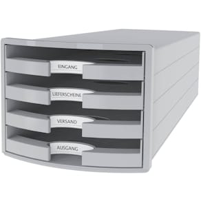 Schubladenbox HAN IMPULS, 4 Schubladen, lichtgrau