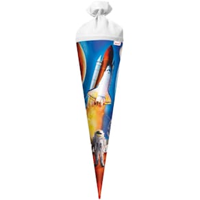 Schultüte ROTH, Weltraum, 70 cm, rund, rote Spitze