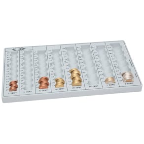 Münzzählbrett WEDO, lichtgrau