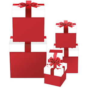 Geschenkkarton-Set Braun+Company Big Bow, rot/weiß (Weihnachten)