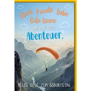 Geburtstagskarte Gleitschirm