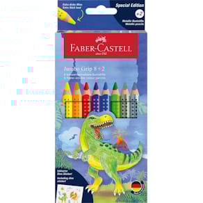 Farbstiftetui Faber-Castell Jumbo Grip, 8+2 Stück, Dino