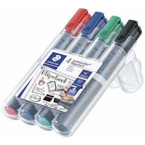 Marker STAEDTLER 2–5 mm rund spids, assorterede farver, 4 stk