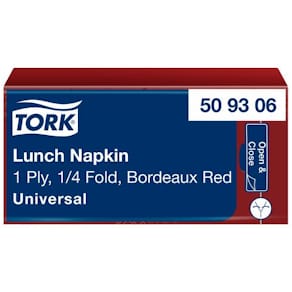 Servett TORK Lunch 1-lags vinröd 500/fp