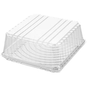 Plastbakke A-PET klar m/hængslet låg 233x225x93 mm, 110 stk