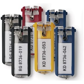 Sleutelhanger Durable Key Clip, assortiment, pak van 6 stuks