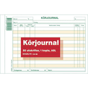 Körjournal A5 Liggande med kopia, 2x50 blad, 5st