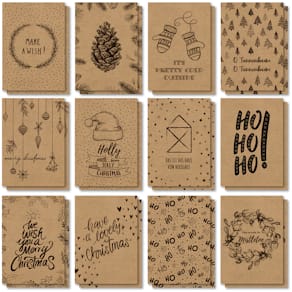 Postkarten-Set Sigel Natural Christmas 24 Stk. A6 natur/schwarz
