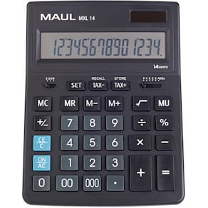 Bureaurekenmachine MAUL MXL 14, zwart