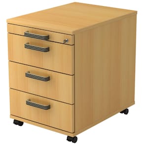 Rollcontainer HAMMERBACHER AC30 SG, Buche, 3 Schübe, 58 cm Tiefe