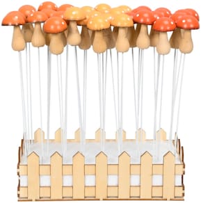 Dekopilz am Stab, Holz, sortiert, 20 cm