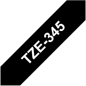 Märkband Brother TZe345, vit/svart, 18mm