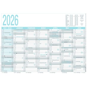 Wandkalender ZETTLER Typ 909, A4, ohne Namenstag