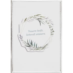 Trauerkarte PERLEBERG Prisma, Folienprägung