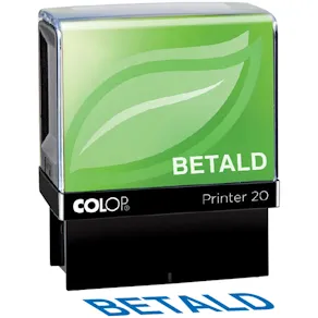Stämpel "BETALD" 34x7mm COLOP Blå