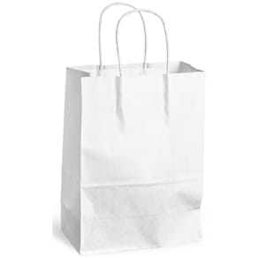 Papiertragetasche PACK´N POST, 180 x 80 x 240 mm, weiß