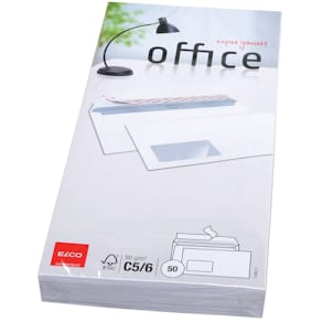 Briefumschlag Elco Office 229x114 haftklebend, mit Fenster, weiß