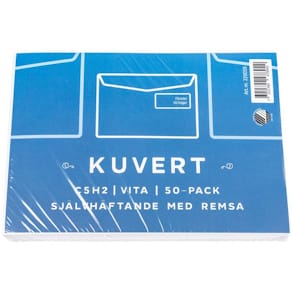 Kuvert konsum. C5 H2 80g Vit Remsa 50/FP