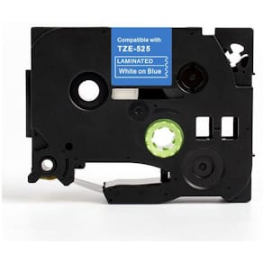 Tape 9mm TZe-525 vit på blå
