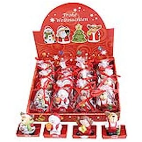Weihnachtsfigur PBS sortiert, Keramik, 4 cm, Geschenkverpackung,